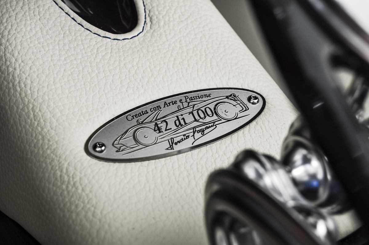 Plaque of 2018 Pagani Huayra Roadster offered at RM Sotheby’s Arizona live auction 2020